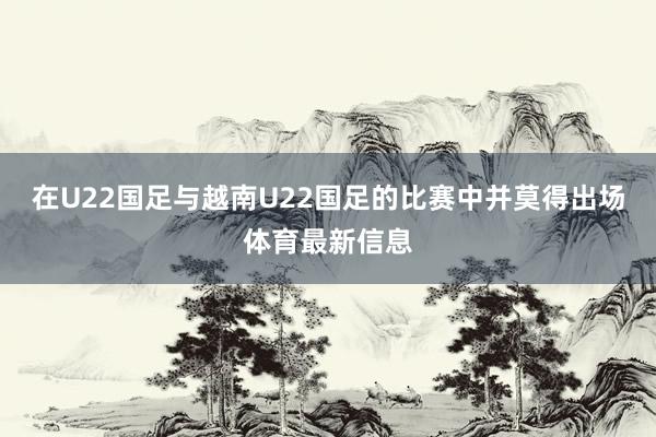 在U22国足与越南U22国足的比赛中并莫得出场体育最新信息