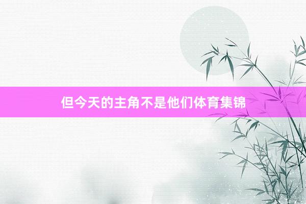 但今天的主角不是他们体育集锦
