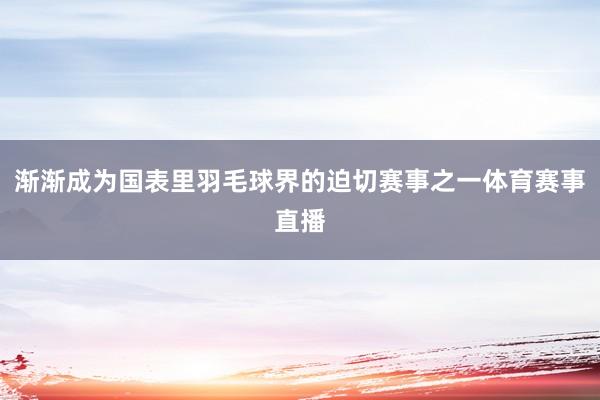 渐渐成为国表里羽毛球界的迫切赛事之一体育赛事直播