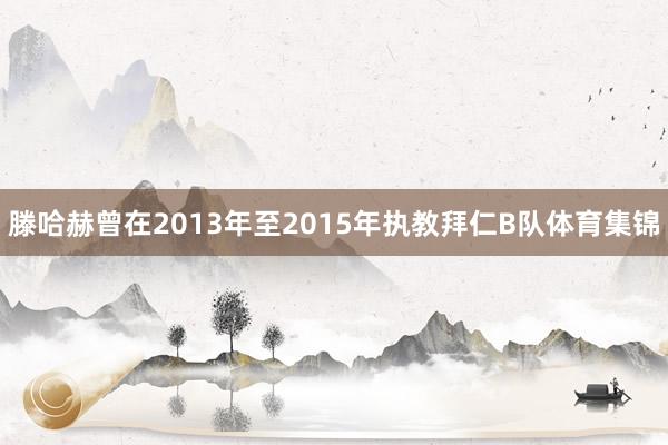 滕哈赫曾在2013年至2015年执教拜仁B队体育集锦