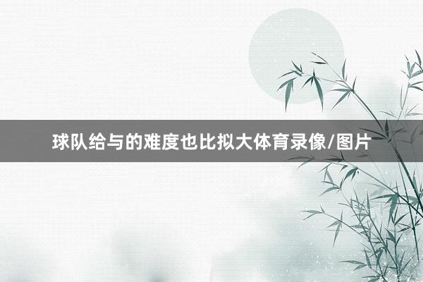 球队给与的难度也比拟大体育录像/图片