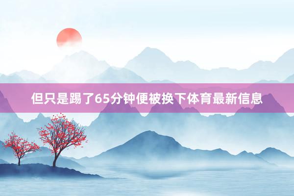 但只是踢了65分钟便被换下体育最新信息
