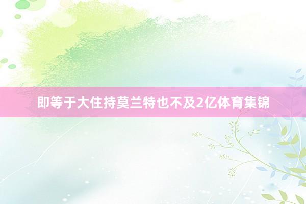 即等于大住持莫兰特也不及2亿体育集锦