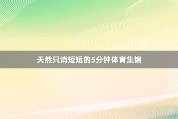 天然只消短短的5分钟体育集锦