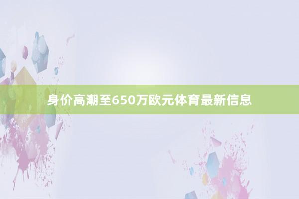 身价高潮至650万欧元体育最新信息