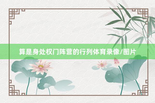 算是身处权门阵营的行列体育录像/图片