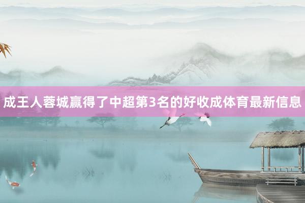 成王人蓉城赢得了中超第3名的好收成体育最新信息