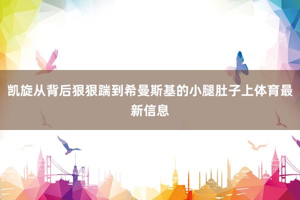 凯旋从背后狠狠踹到希曼斯基的小腿肚子上体育最新信息