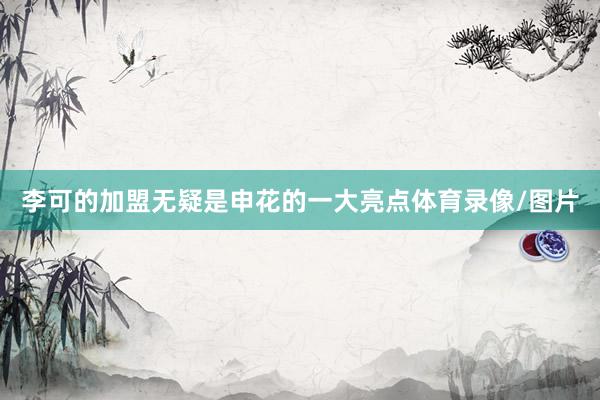 李可的加盟无疑是申花的一大亮点体育录像/图片