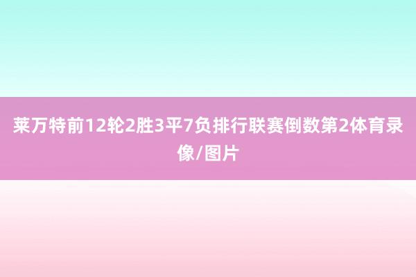 莱万特前12轮2胜3平7负排行联赛倒数第2体育录像/图片