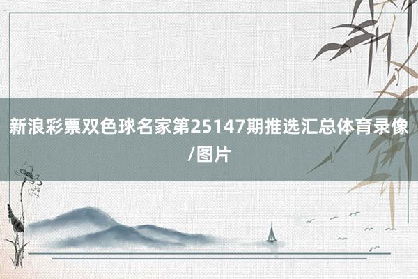 新浪彩票双色球名家第25147期推选汇总体育录像/图片