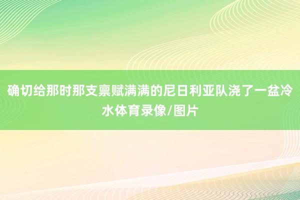 确切给那时那支禀赋满满的尼日利亚队浇了一盆冷水体育录像/图片